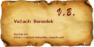 Valach Benedek névjegykártya